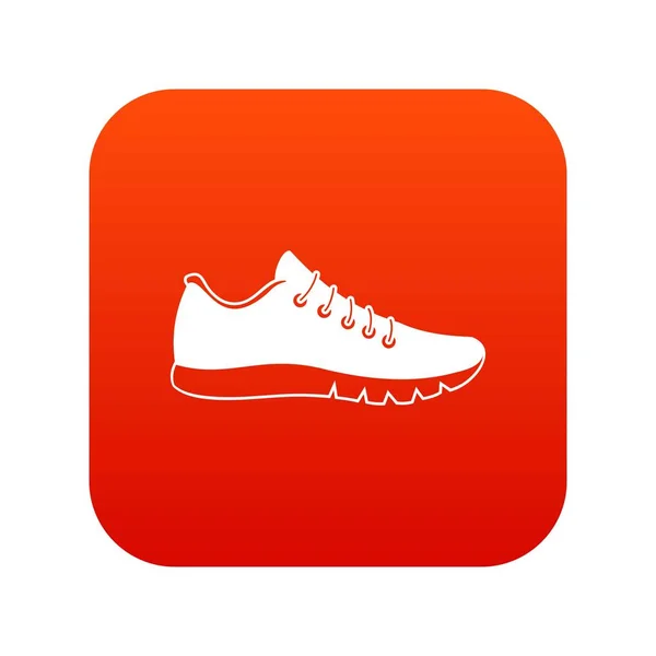 Zapatillas icono digital rojo — Vector de stock
