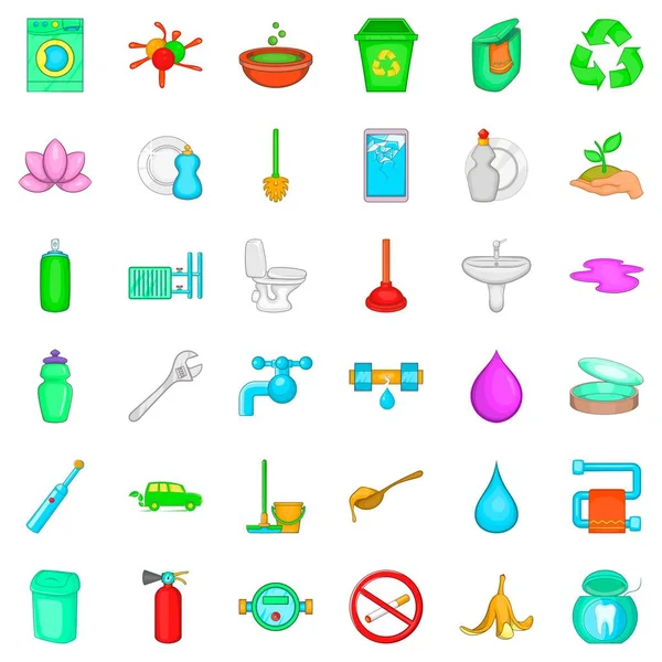 Çevre Icons set, karikatür tarzı