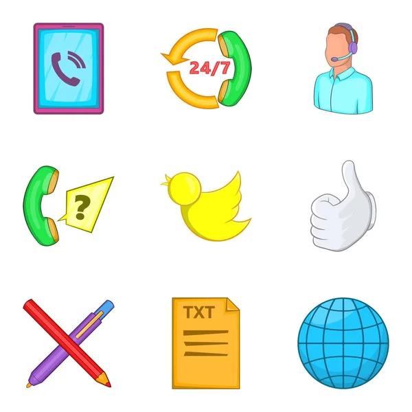 Conjunto de iconos de correo de negocios, estilo de dibujos animados — Vector de stock