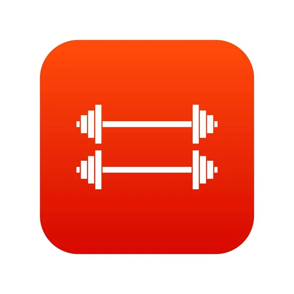 Two barbells icon digital red — Stock Vector