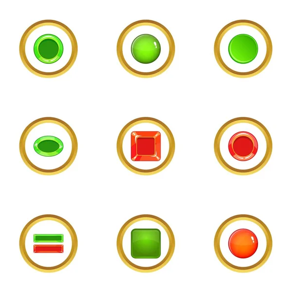 Switch element icons set, cartoon style — Stock Vector