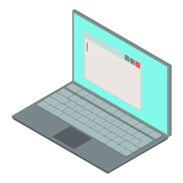Laptopa ikona, izometryczny styl 3d — Wektor stockowy