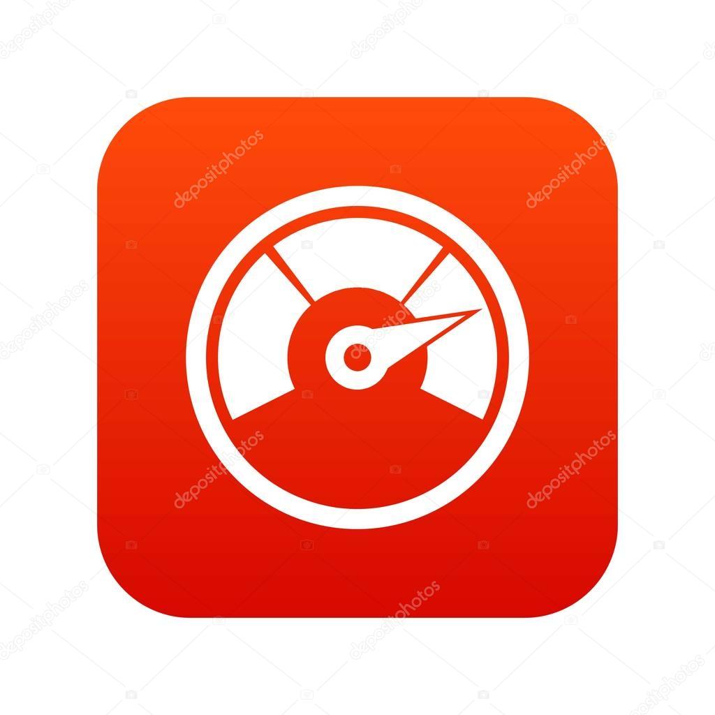 Speedometer icon digital red
