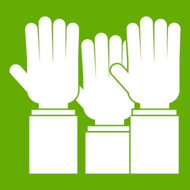 Farklı insanlar el simgesi yeşil yukarı kaldırdı