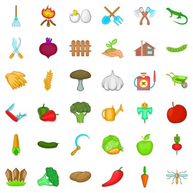 Icons set kazma, karikatür tarzı