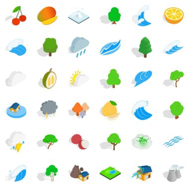 Fırtına Icons set, izometrik stili