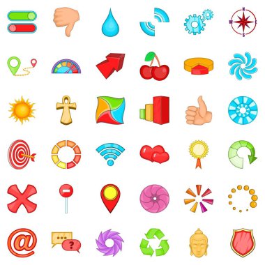 Icons set bar tarzı çizgi film