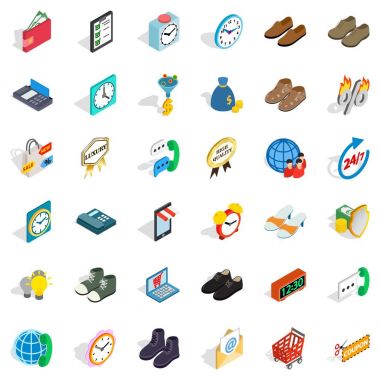 İş iş simgeler kümesi, izometrik stili