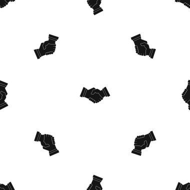 İş el sıkışma desen sorunsuz siyah