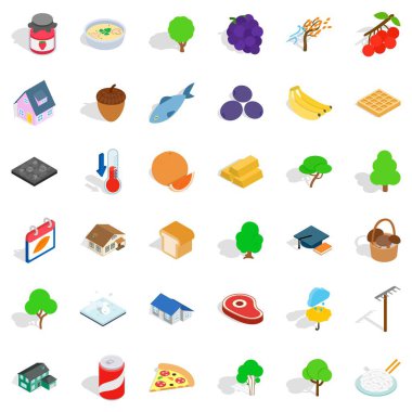 Takvim Icons set, izometrik stili