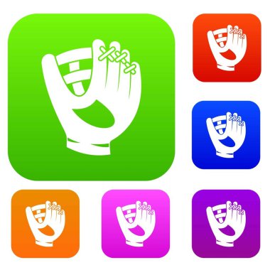 Deri beyzbol eldiveni renk koleksiyonu ayarla