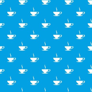 Fincan çay desen kesintisiz mavi