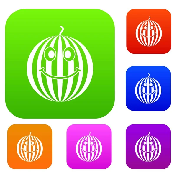 Gülümseyen karpuz renk koleksiyonu ayarla