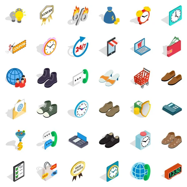 E-ticaret Icons set, izometrik stili