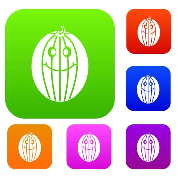 Olgun gülümseyen kavun renk koleksiyonu ayarla