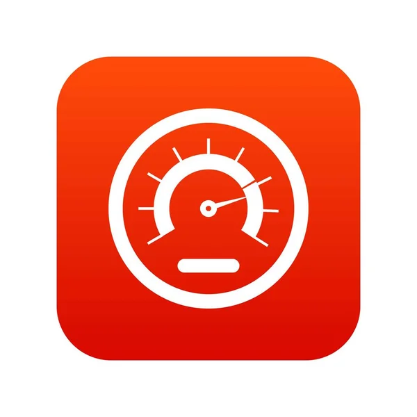 Tachimetro icona digitale rosso — Vettoriale Stock