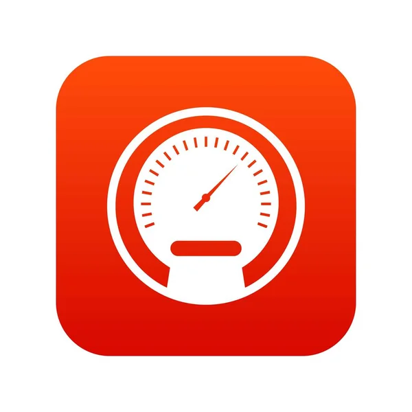 Tachimetro icona digitale rosso — Vettoriale Stock