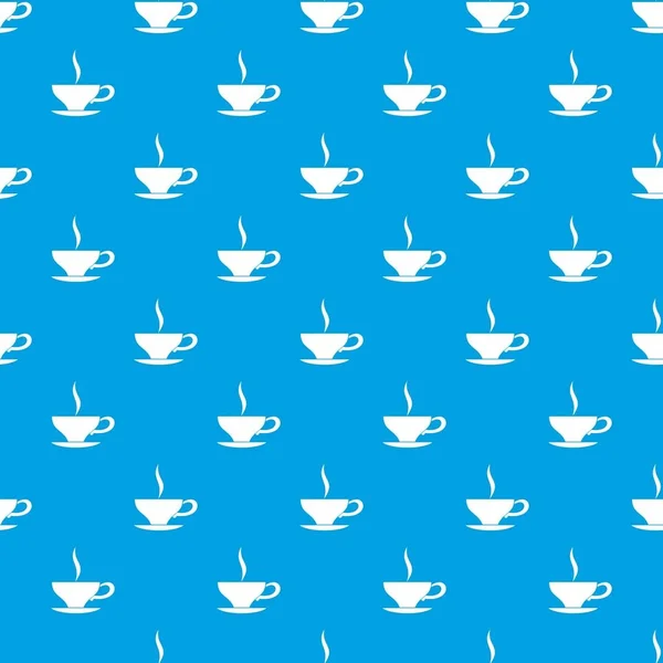 Tasse Tee Muster nahtlos blau — Stockvektor