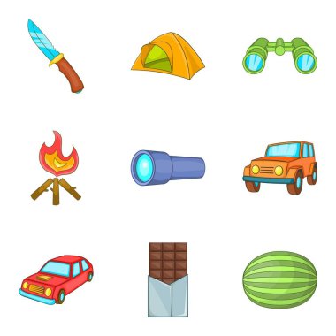 Kıyafet Icons set, karikatür tarzı