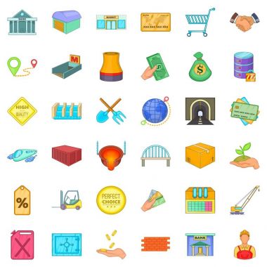 Ekonomi simgeler ayarla, tarzı çizgi film