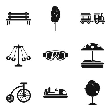 Bebek Bahçesi Icons set, basit tarzı