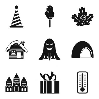 Icons set, basit ülke eğlenceli tarzı