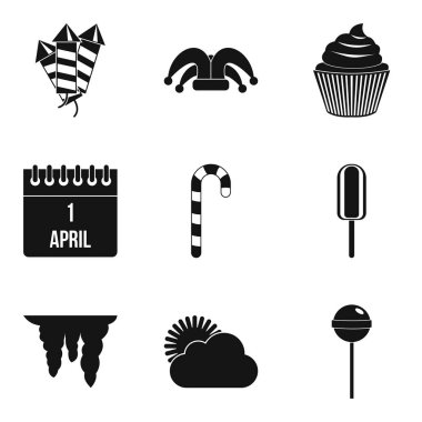 Çocuk macera Icons set, basit tarzı