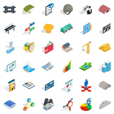 Doğru seçim Icons set, izometrik stili