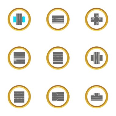 Yol Oluşturucu Icons set, karikatür tarzı