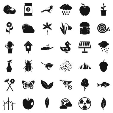 Bahçe in Icons set, basit tarzı