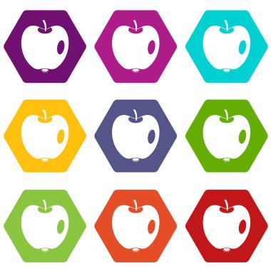 Renk altı yüzlü elma simgesi ayarla