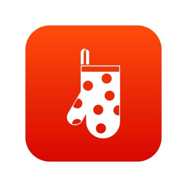 Mutfak eldiveni simgesi dijital kırmızı