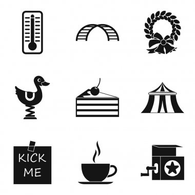 Çocuksuluk Icons set, basit tarzı