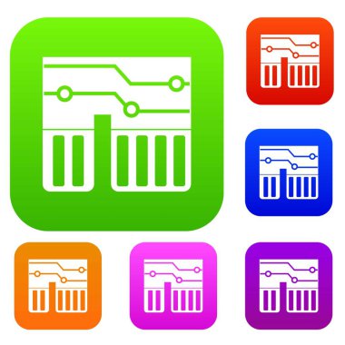 Bilgisayar chipset renk koleksiyonu ayarla