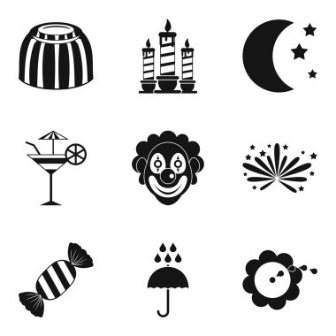 Puerility Icons set, basit tarzı