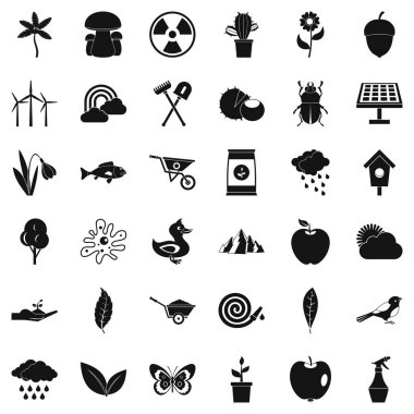 Ekili aracı Icons set, basit tarzı