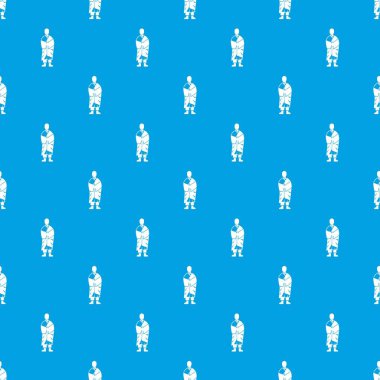 Budist keşiş desen kesintisiz mavi