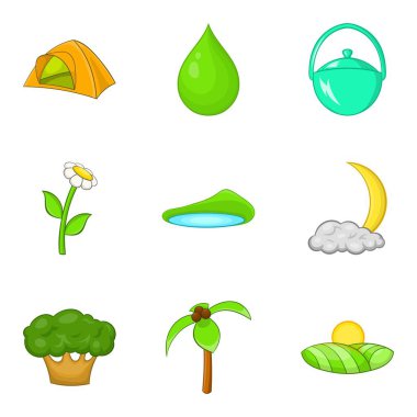 Kamp alanı simgeleri, çizgi film biçimi