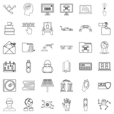 Hacker Icons set, anahat stili