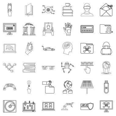 Cyber Icons set, anahat stili