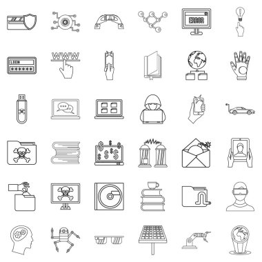 Dosya Icons set, anahat stili