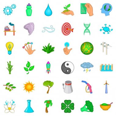 Çiçek Icons set, karikatür tarzı