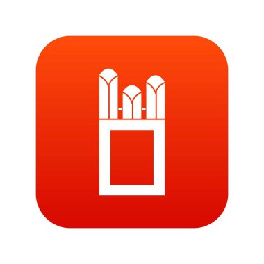 Karton kutu simgesi dijital kırmızı tebeşirler