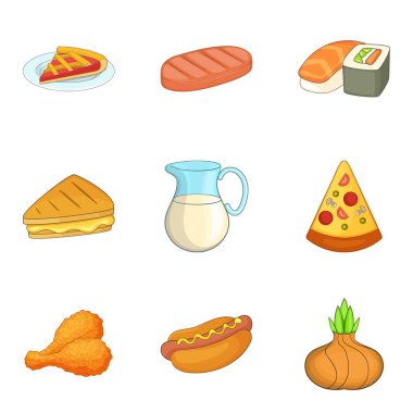 Tart Icons set, karikatür tarzı