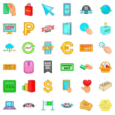 Aracı Icons set, karikatür tarzı