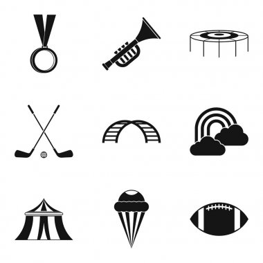 Çocuk Icons set, basit tarzı ile yürümek