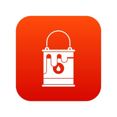 Boya simgesi dijital kırmızı ile kova