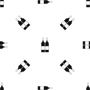 İki şişe şarap sorunsuz siyah desen