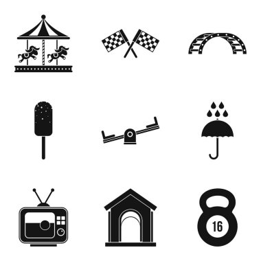 Avluya Icons set, basit tarzı oyun