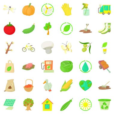 Barbekü Icons set, karikatür tarzı